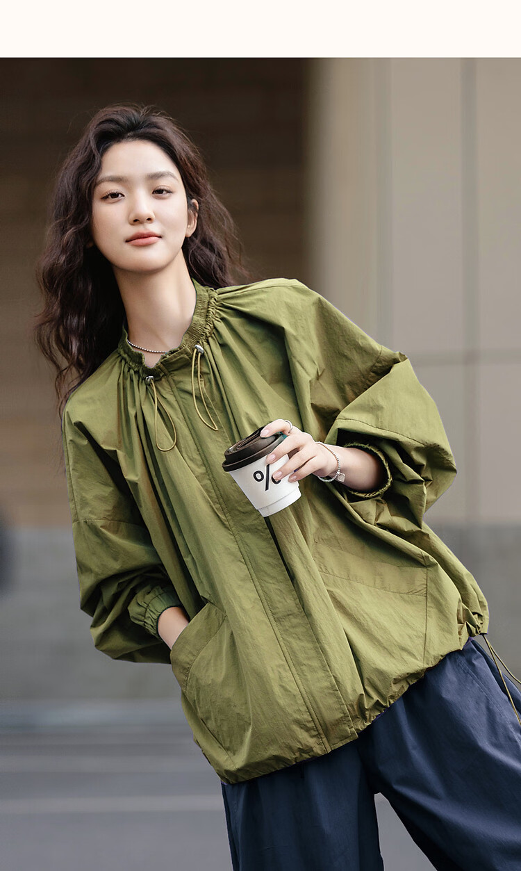 Demana Casual Easy-Care Spring Autumn Lightweight Outdoor Design Loose Fit Drop Shoulder Petite Slimming Women's Jacket 10