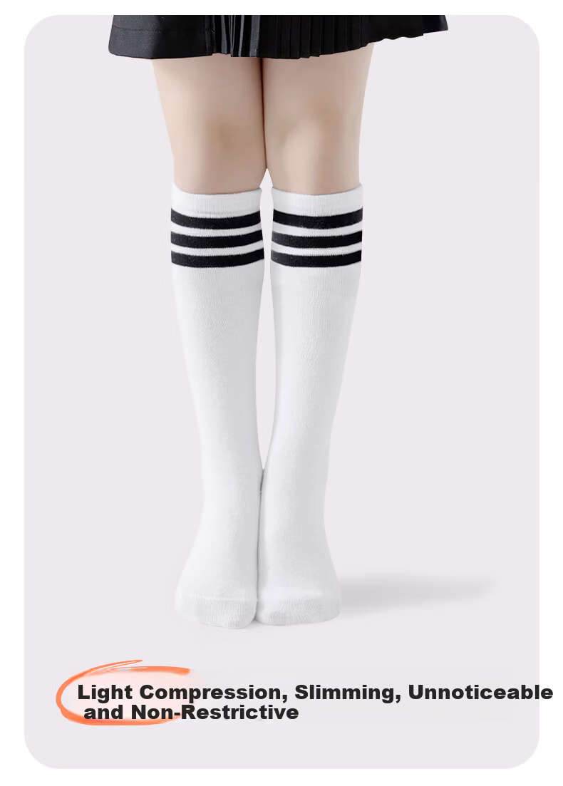 Zhiyouban Children's Mid-Calf Socks Girls Spring Autumn Winter Thin Cotton Long Socks Boys Girls School Uniform Socks 4