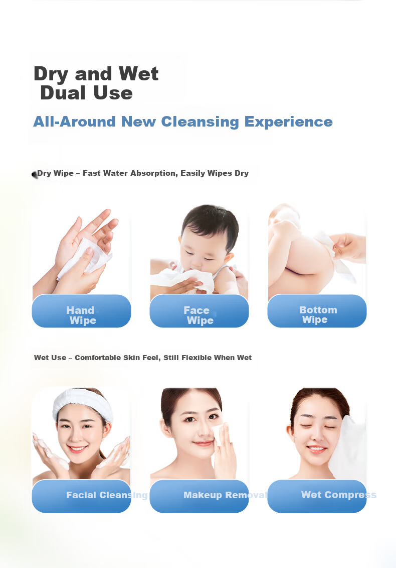 Heartprint [Recommended by Tian Xuning] Facial Cleansing Wipes 100% Cotton Soft Towels 80 Sheets 6 Packs Baby Suitable Hanging Type 6