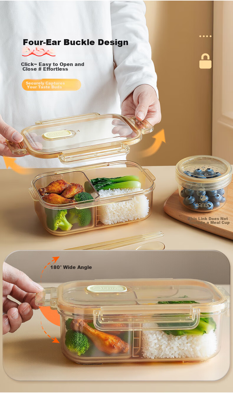 CAMUZ PPSU Baby Bottle Grade Microwaveable Lunch Box for Office Workers, Children, and Students, Fruit Container, 2-Pack 11