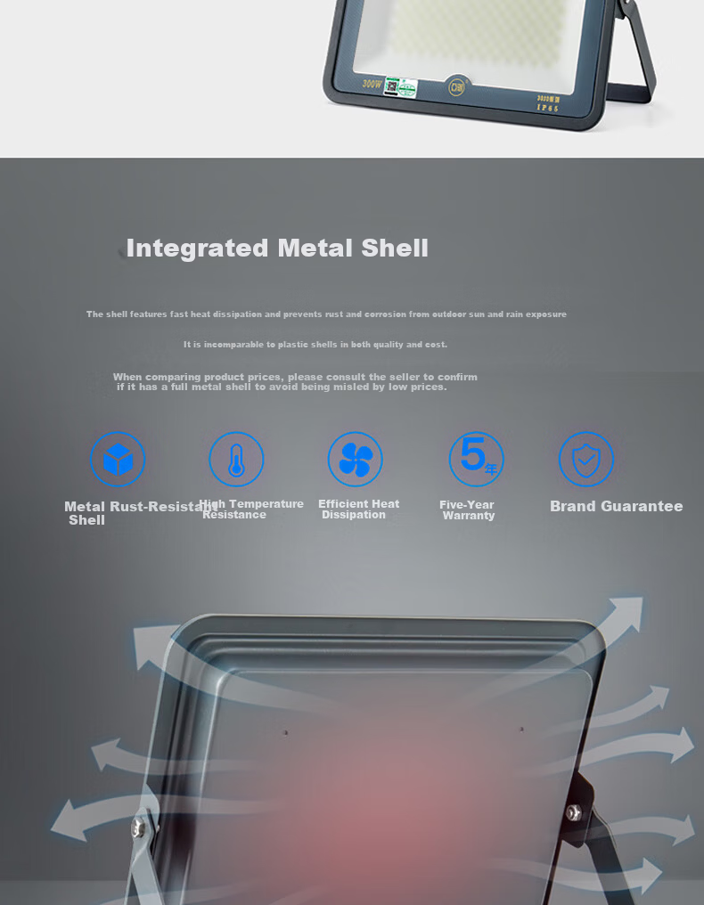 Yaming LED Floodlight Frosted Glass Anti-Glare Stadium Light Warehouse Outdoor Workshop Spotlight IP65 Waterproof Super Bright 50W 5