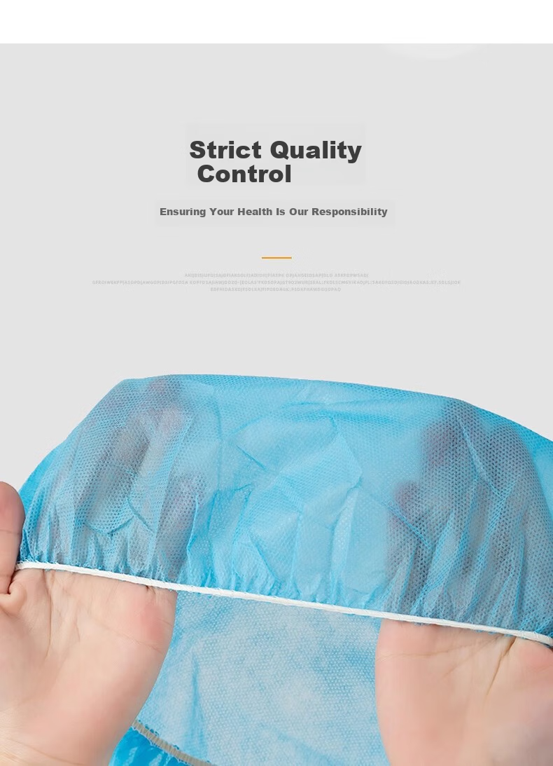 Junwen Disposable Head Cover Non-woven Chef Cap Lightweight Double-Strap Thickened Strip Hat Dustproof Hairnet White Thickened Double-Strap (100 pcs) [Jingcang] 3