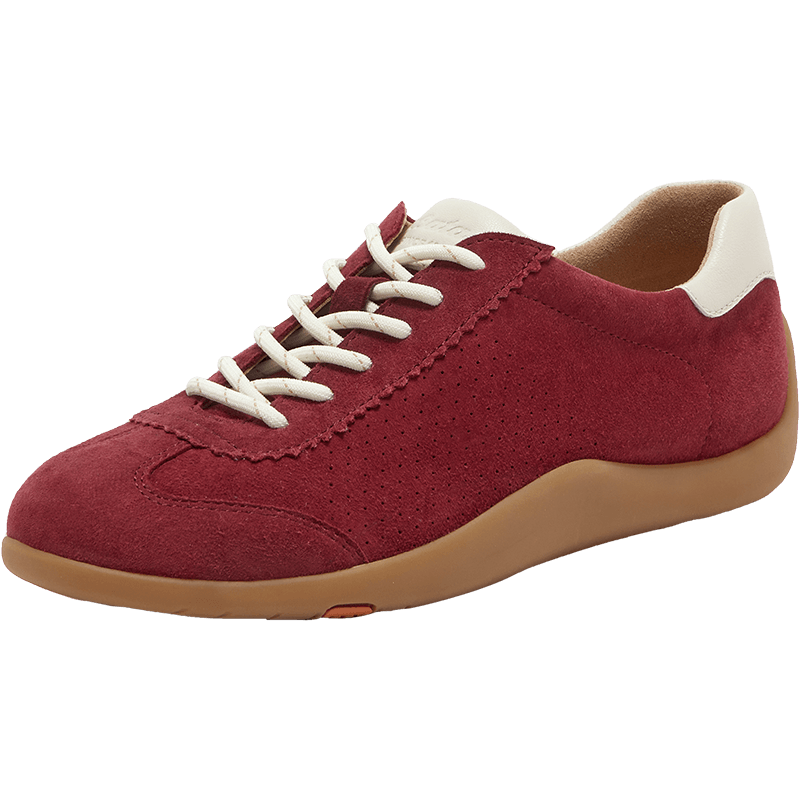 Bata Prince Qitong Same Style Lambskin Leather Training Shoes for Women, New Style Mochi Soft Cheese Couple Thin-Soled Sports Casual Shoes, Wine Red, Size 39
