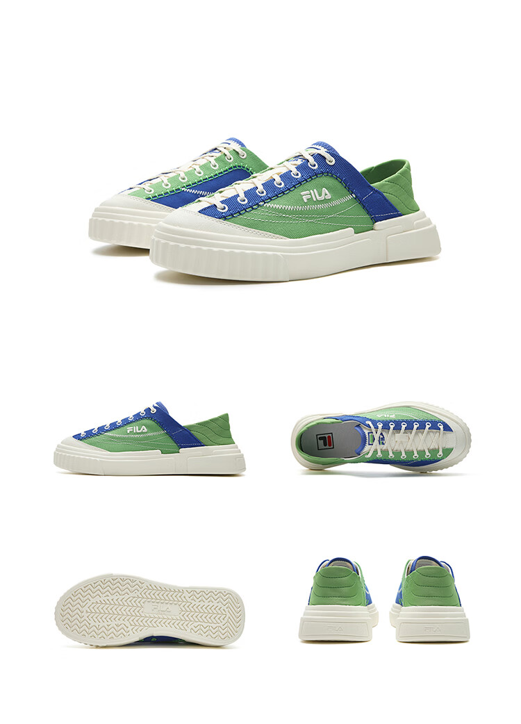 FILA LOOP 1S Women's Canvas Shoes Colorful Terraced White Slip-On Spring Summer Casual 49