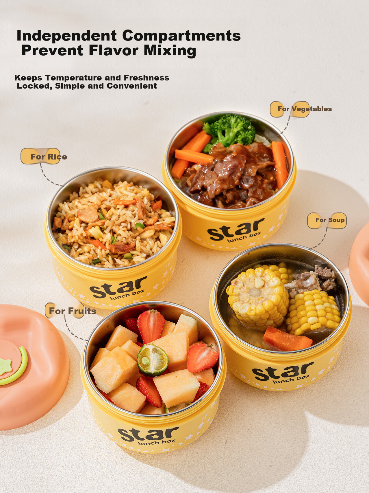 TREEJACK 316 Stainless Steel Insulated Lunch Box Microwaveable Thermal Bowl for Office Workers 2025 New Student Lunch Box 2