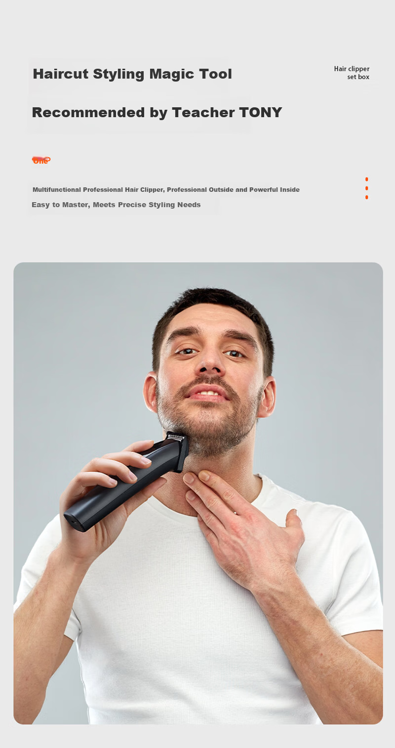 MKS Multifunctional Hair Clipper Shaver Nose Hair Trimmer Sideburn Engraving Electric Haircutting Machine Electric Hair Clipper Home Use 5-in-1 NV8708B 3