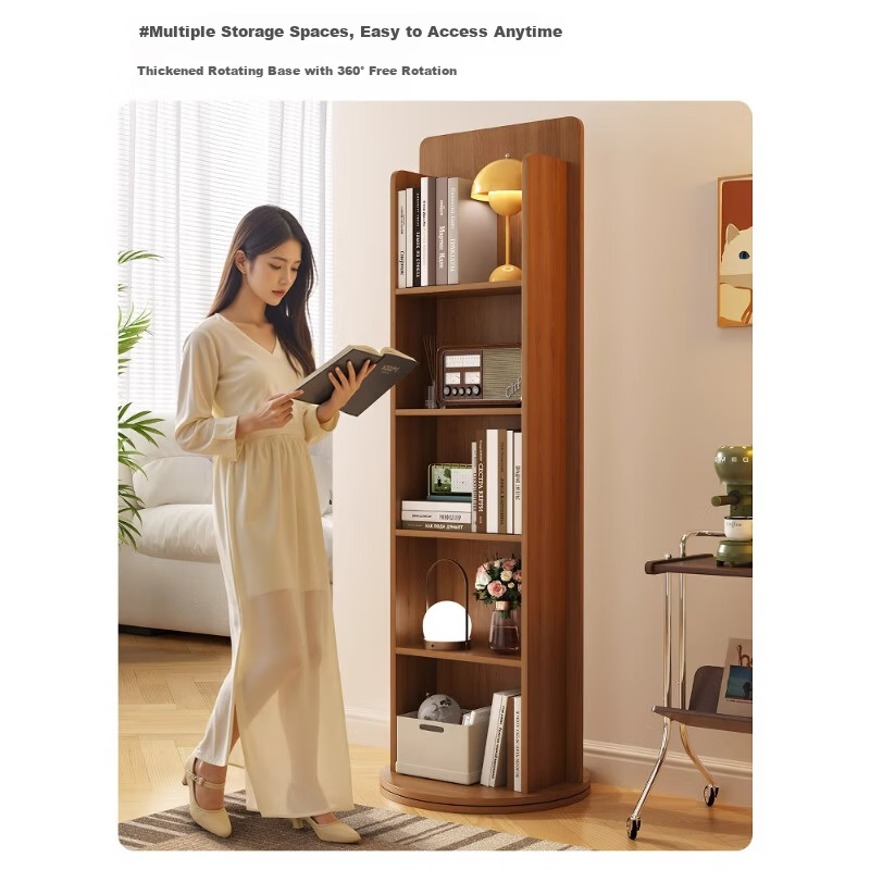 Millennium Mansion Rotating Storage Dressing Mirror Full-Length Floor Mirror with Magazine Rack Rotating Storage Fitting Mirror 165*36 White