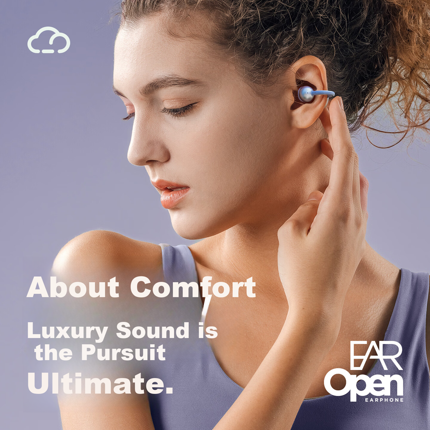 SHEYIN S5 Clip-On Bluetooth Earphones Open Air Conduction Non-In-Ear Sport Earhook Long-Wear Comfortable Compatible with Apple Huawei Phones Champagne Gold