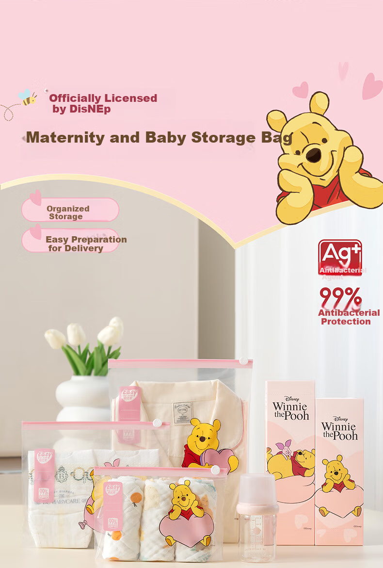 Eyoujia Maternity Storage Bag Antibacterial Baby Clothes Sealed Bag Kids School Clothing Organizer Disney Collaboration 2