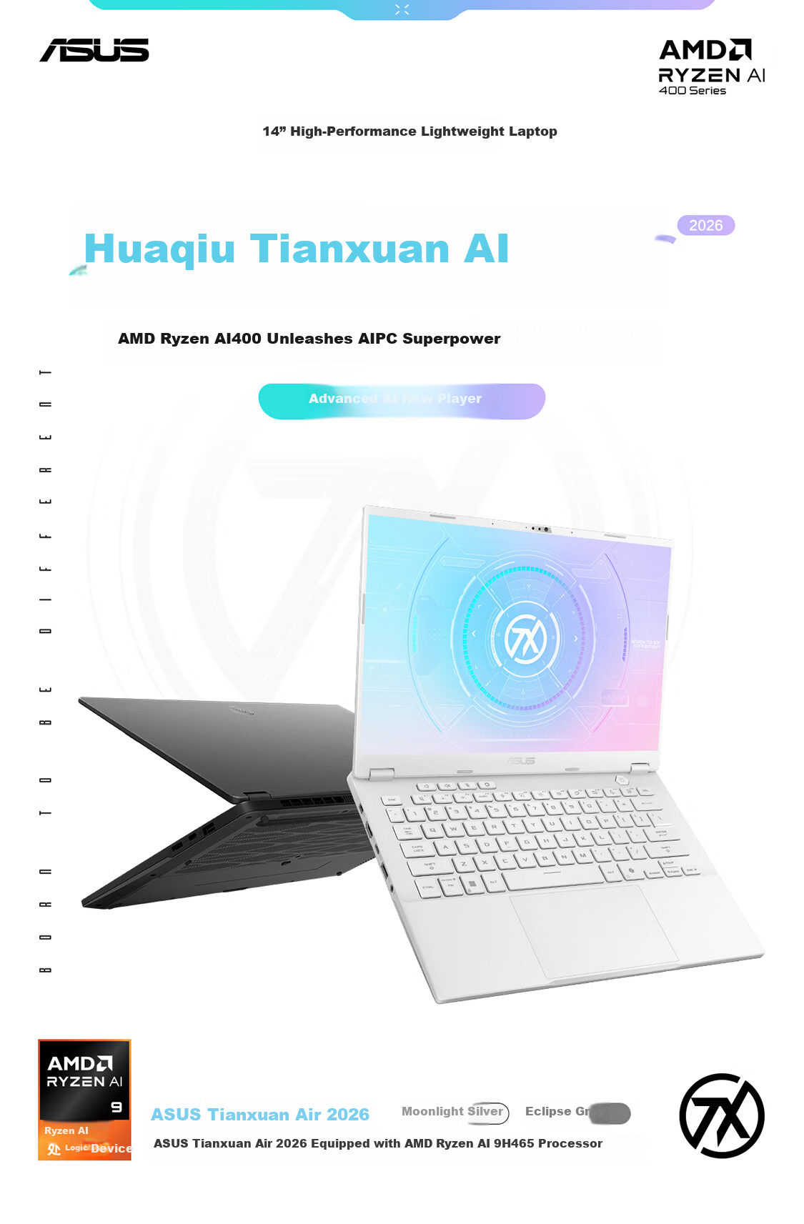ASUS TUF Dash Air 2026 National Subsidy 14-inch AI All-Purpose Gaming Laptop (Ryzen AI 9 H 465, 32GB RAM, 1TB SSD, RTX 5060, 2.5K) Silver 1