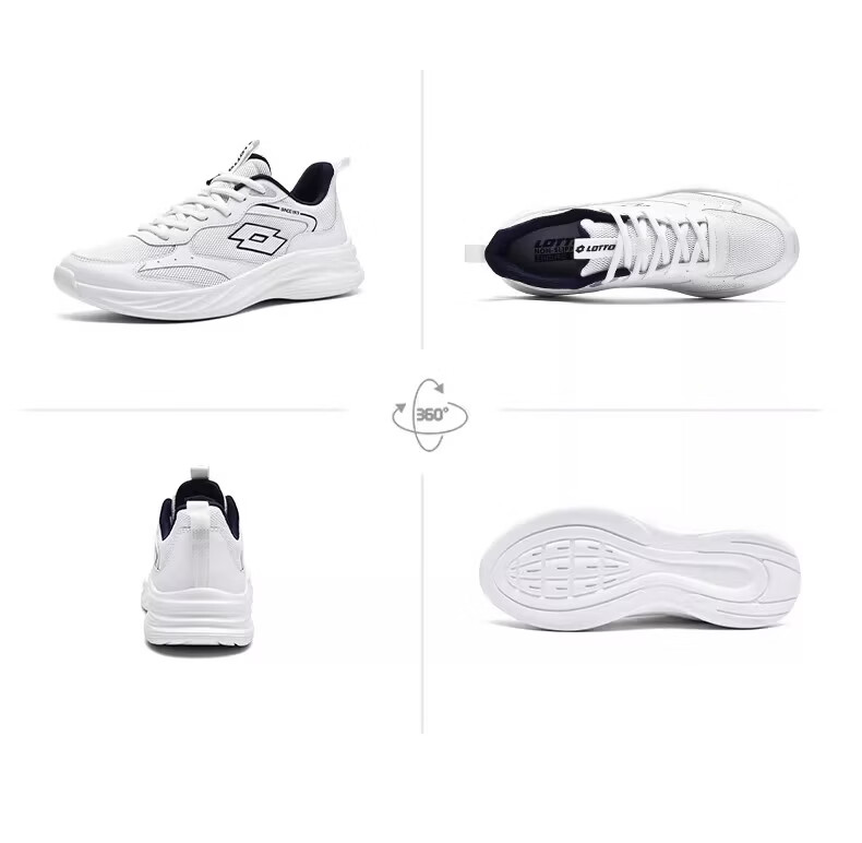 LOTTO Men's Running Shoes Autumn Leather Water-Repellent Casual Jogging Sports Shoes Float Rock Gray Size 41 14