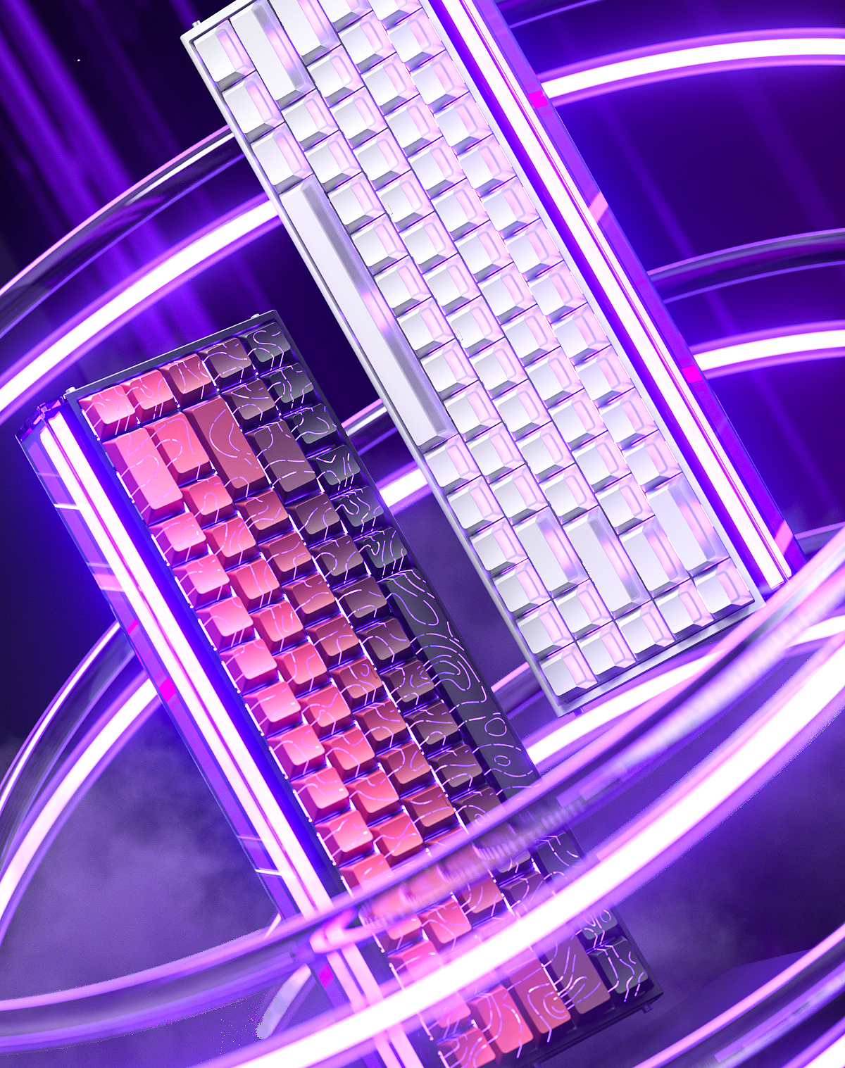 AULA HERO 68HE Magnetic Switch Keyboard RT Gaming Custom Mechanical Keyboard 68 Keys 8K Polling Rate Pink Side-Printed Poseidon Magnetic Switch 5