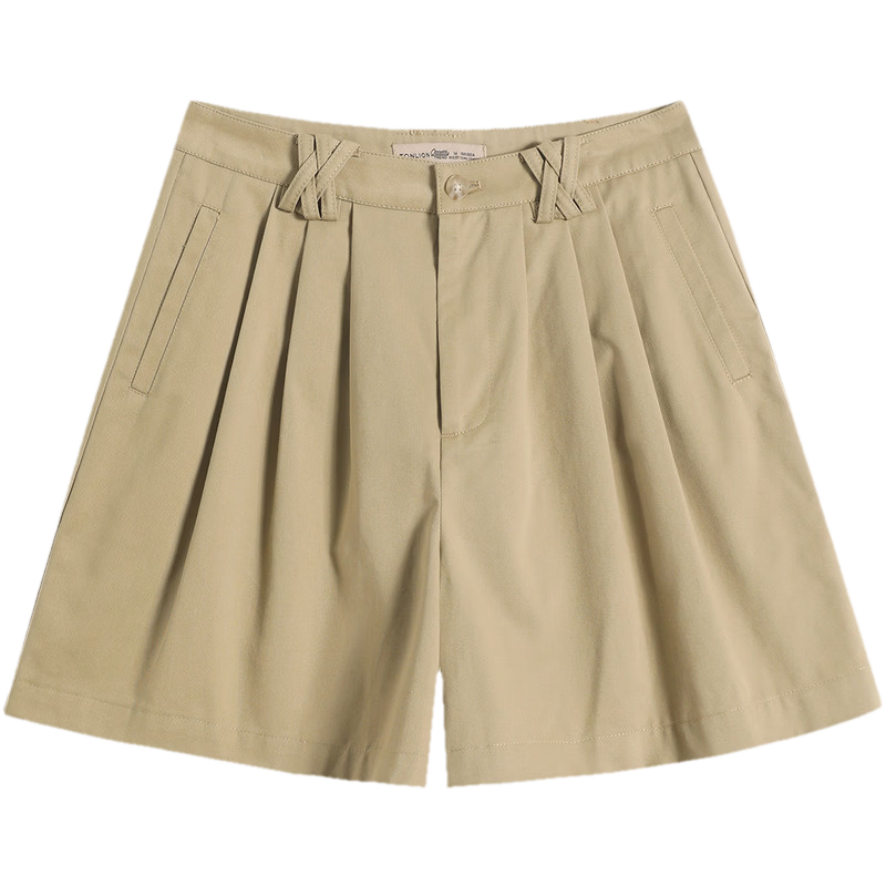 TonLion 2026 New Summer Casual Women's Shorts Gray High-Waist A-Line Korean Style