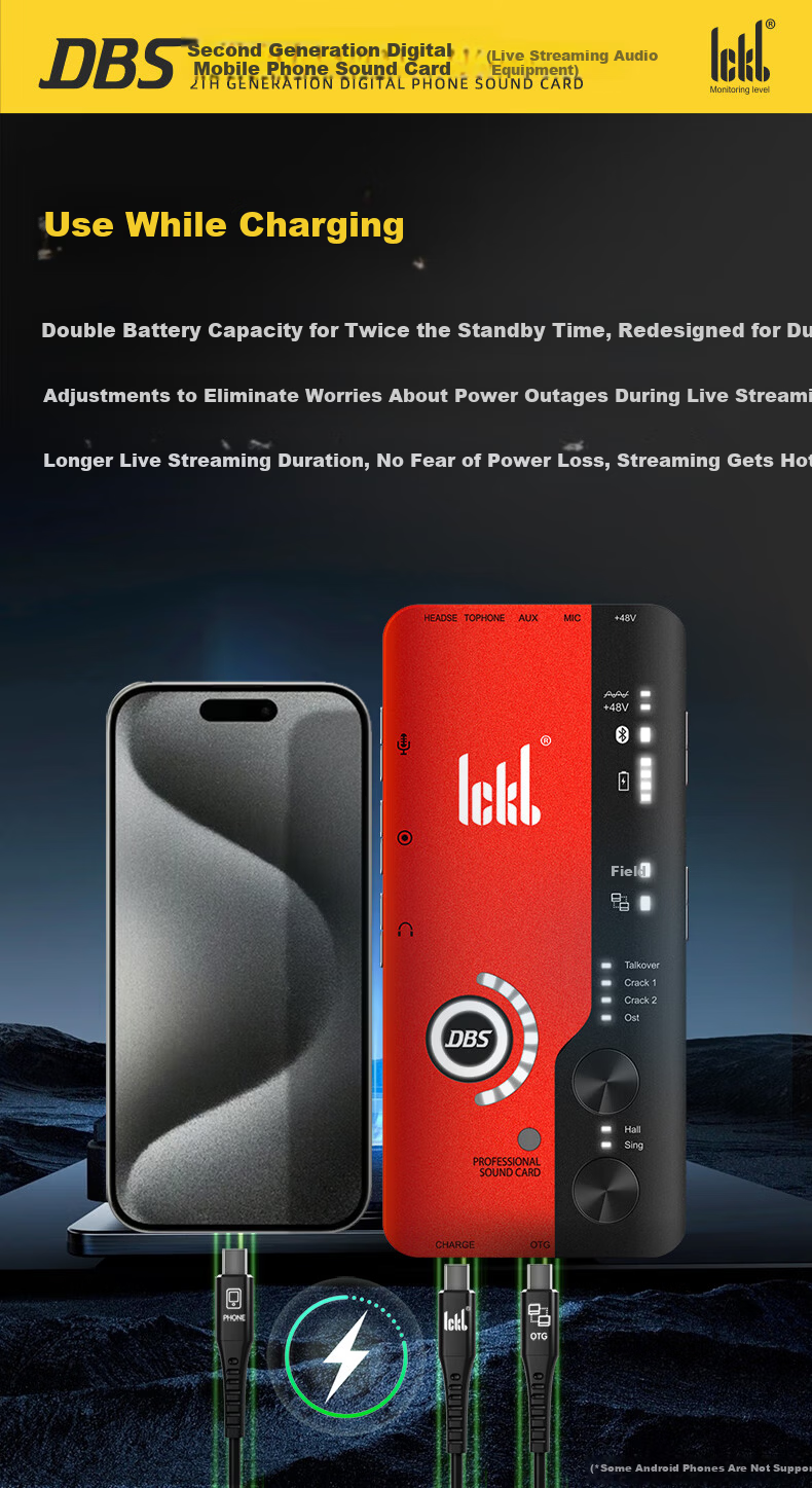 Ickb DBS Sound Card 2nd Generation Kit Mobile Live Streaming Computer Douyin Kuaishou Universal Host Singing KTV Recording Live Streaming Equipment Complete Set Red Condenser Microphone 14