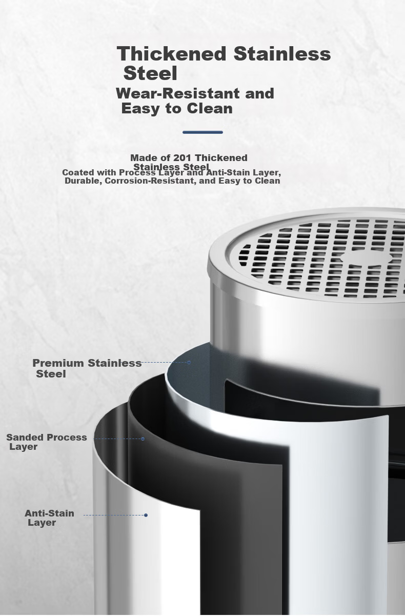 Supercloud Stainless Steel 16L Ashtray Trash Can Commercial Vertical Smoking Extinguishing Garbage Bin with Ashtray for Hotel Lobby 7