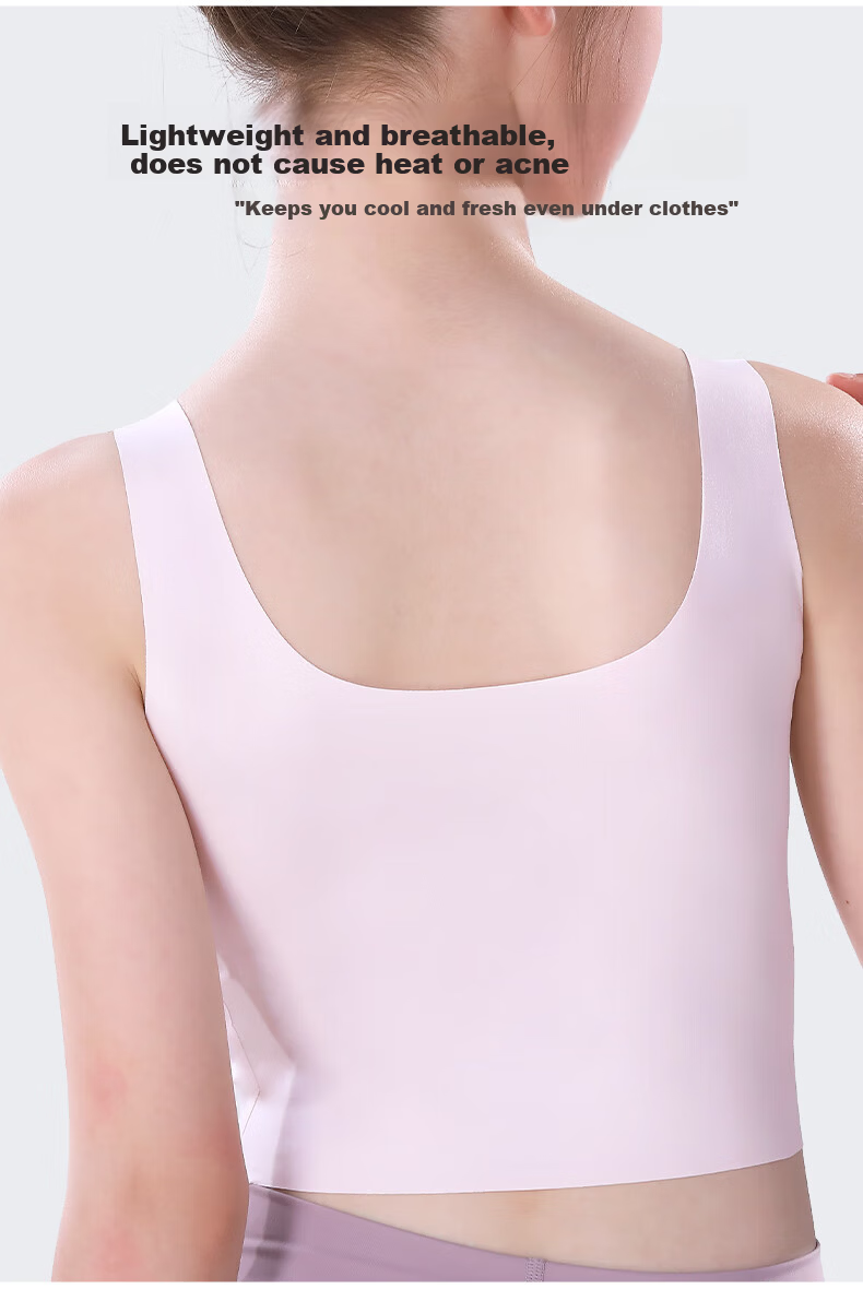 HZASZ Girls' Seamless Chest-Free Vest Bra for Elementary School Girls, Developmental Period, Ages 8-12 9