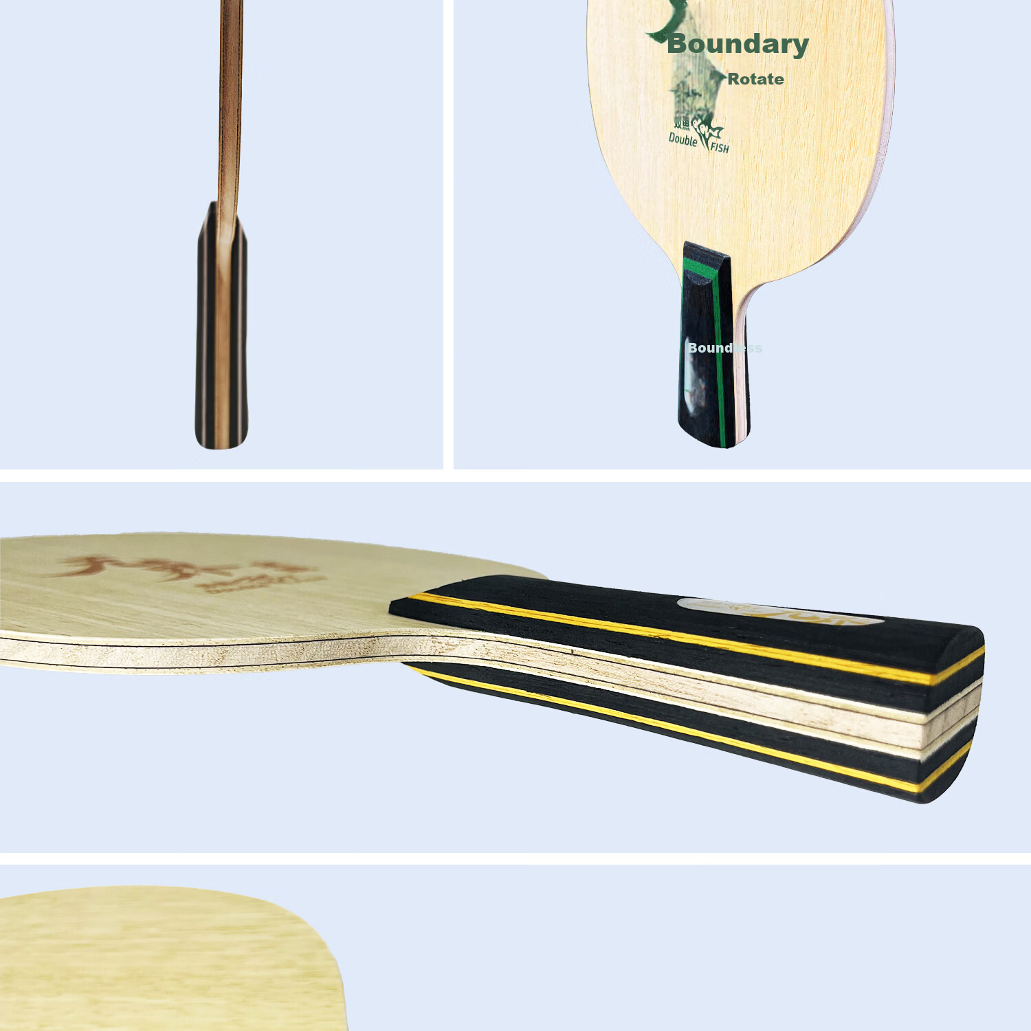 DOUBLE FISH Table Tennis Blade Boundaryless Series Penhold Shakehand Offensive Control Speed Blade Single Racket Speed-Penhold 5