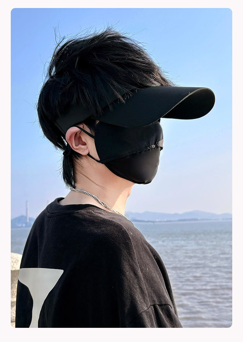 GRGN Men's Sun Protection Hat with Face Mask and Ice Sleeve Set Summer UV Protection Outdoor Delivery Cycling Sunshade Cap 12
