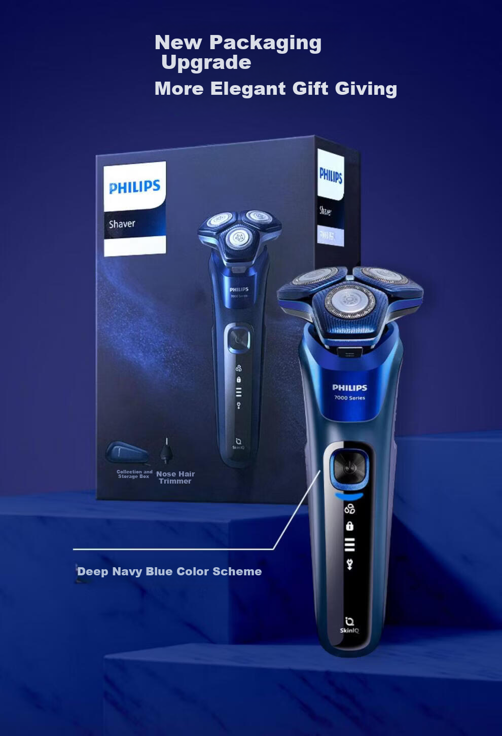 PHILIPS Electric Shaver SkinIQ Series 7000 S7399/03 with 1-Hour Quick Charge and Nose Hair Trimmer - Valentine's Day Gift for Boyfriend 6