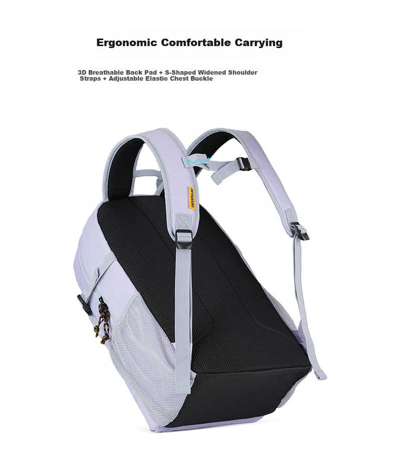 CAT Backpack Simple School Bag Laptop Bag 15/16 Inch Large Capacity Travel Bag 84982 Gray 7