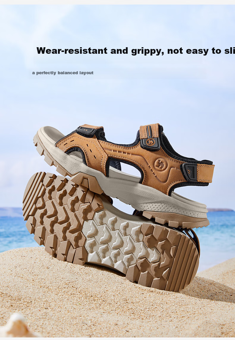 CAMEL Outdoor Beach Sandals Men Breathable Casual Dual-use Slippers P15M307026 Camel Color Size 41 7