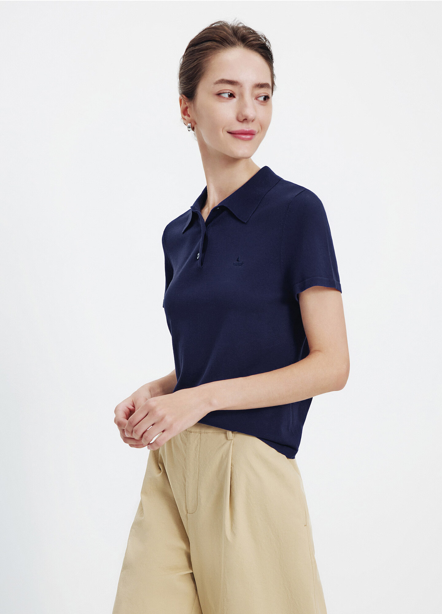 Navigare Slim Fit Small Sailboat Short Sleeve Polo Shirt 26 New Summer Solid Color High Elastic Knit 2325526520 XL 13