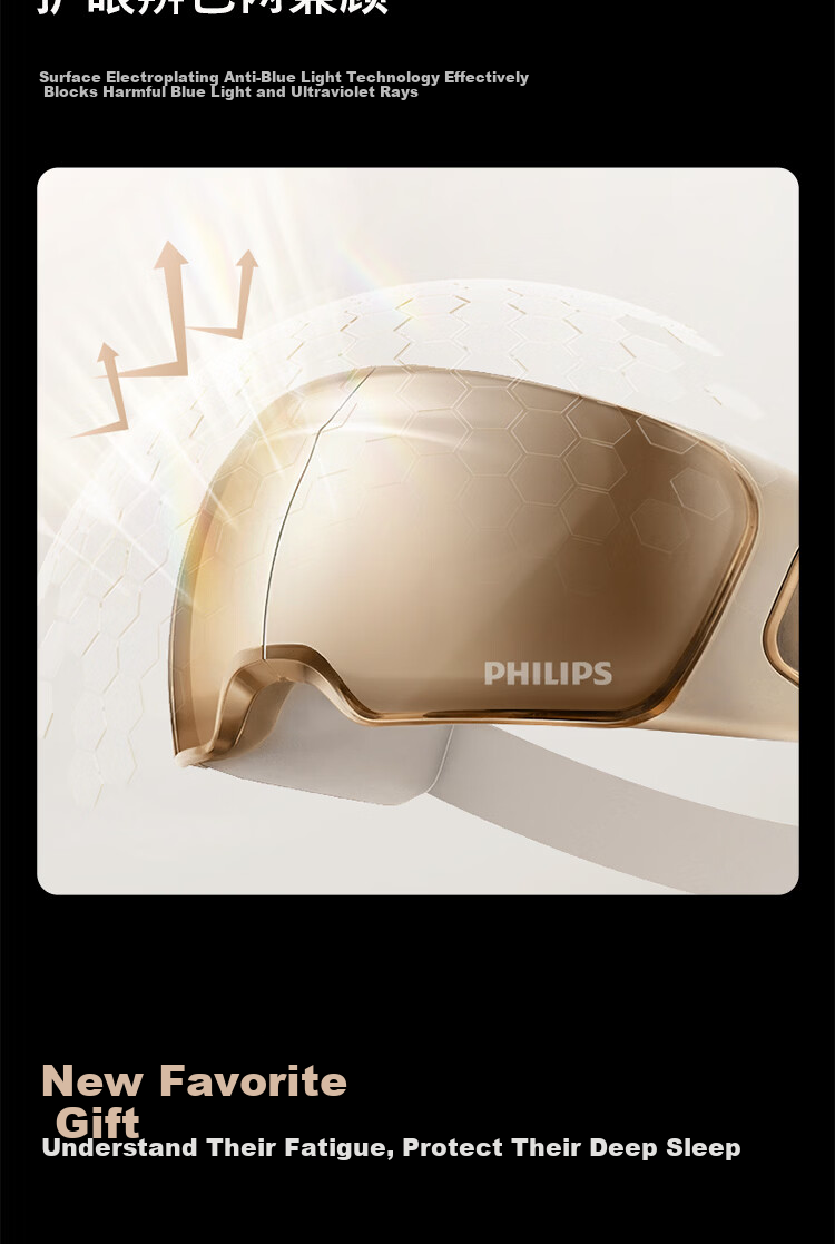PHILIPS Eye Massager [Mid-Autumn Festival Gift], Eye Mask, Eye Massager, Eye Care Device, Fatigue Relief, Quiet Operation, Deep Sleep Aid, Gift for Parents, Boyfriend, Girlfriend, Birthday Present, 7105E 14