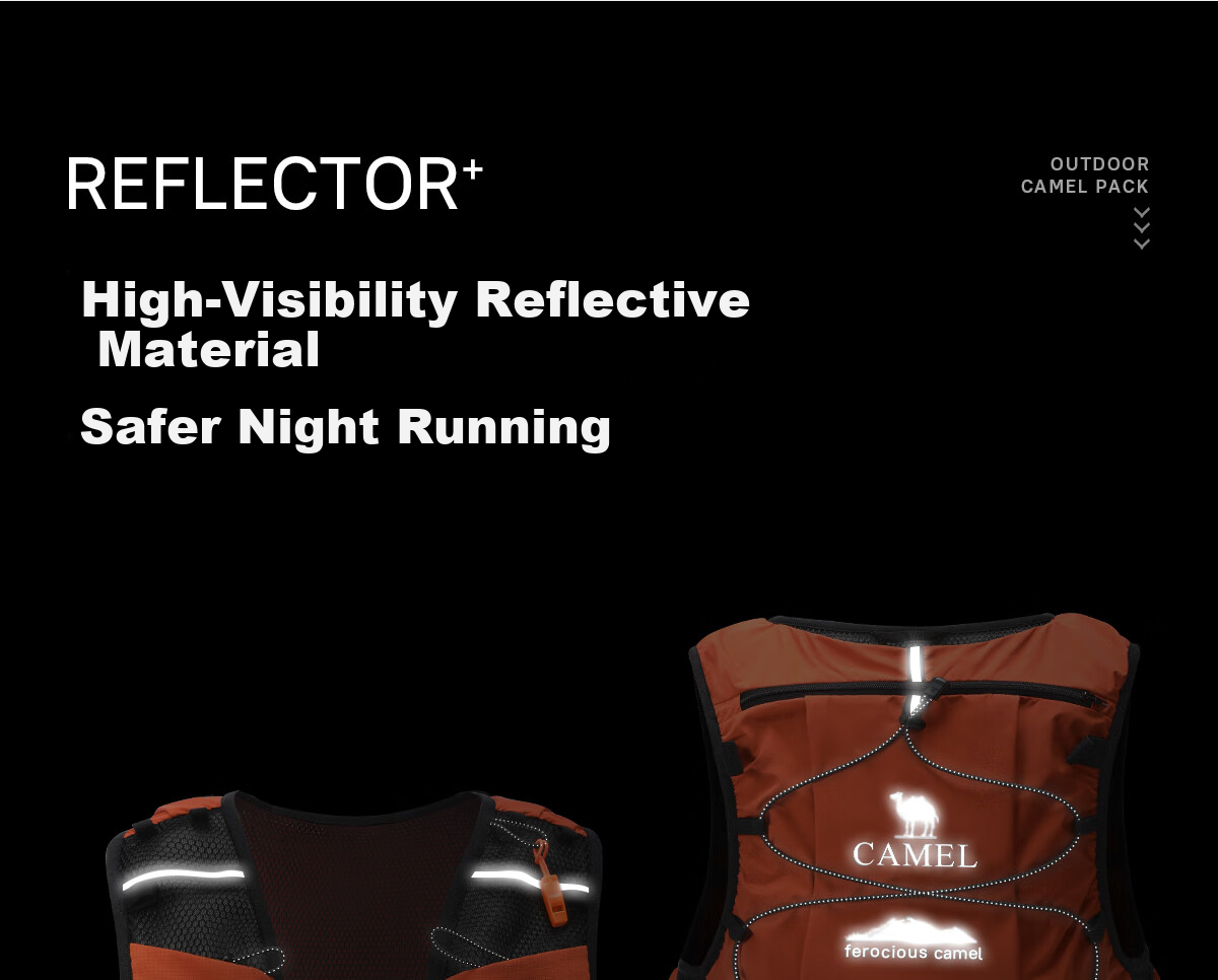 CAMEL Off-Road Running Backpack Sports Double Shoulder Marathon Vest Outdoor Professional Hiking Mountaineering Hydration Backpack 3037 18