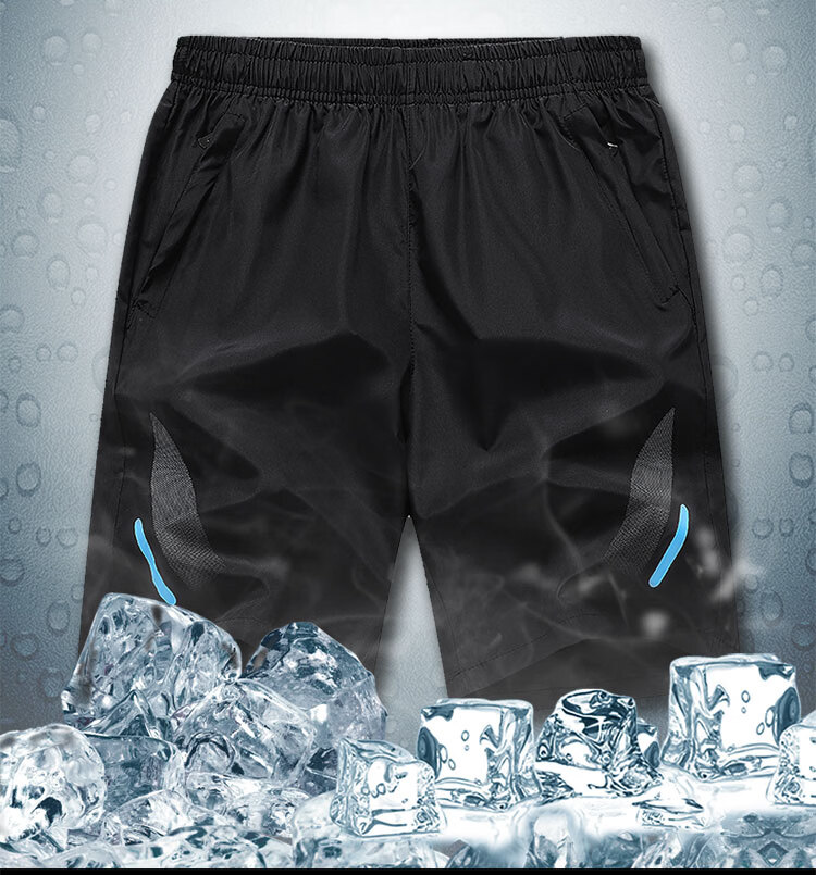 MULINSEN Men's Summer Lightweight Breathable Sports Colorblock Five-Point Shorts Black Blue 5XL 2