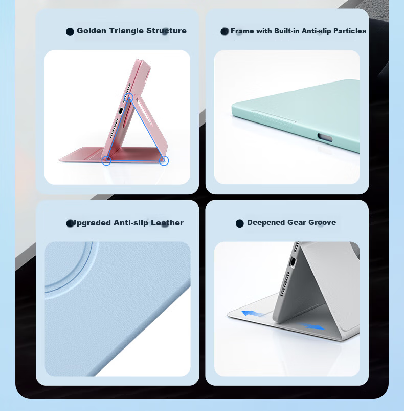 Suoying [720° Horizontal and Vertical Rotation] iPad Mini 7/6 Case 2024/21 Mini 8.3 Inch 7th/6th Generation Protective Cover Apple Tablet Stand Anti-Bend Smart Leather Case 4