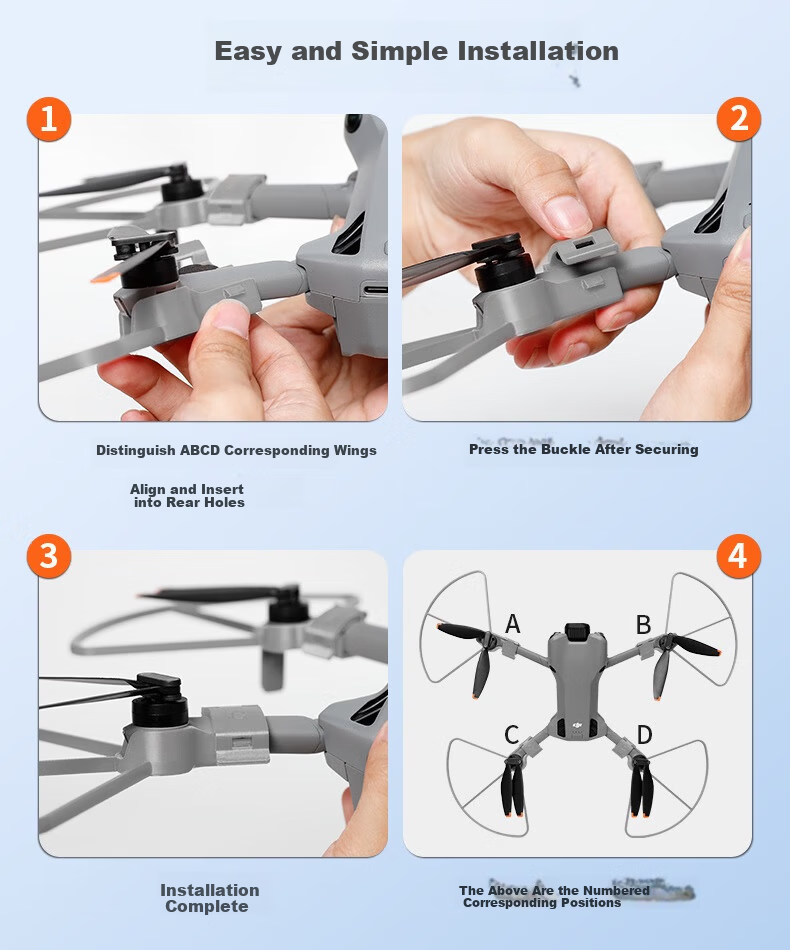 Qiye Crash Protection Ring Guard Compatible with DJI Mini 5 Pro Drone Propeller Protector Wing Guard Mini 5 Accessories Gray 7