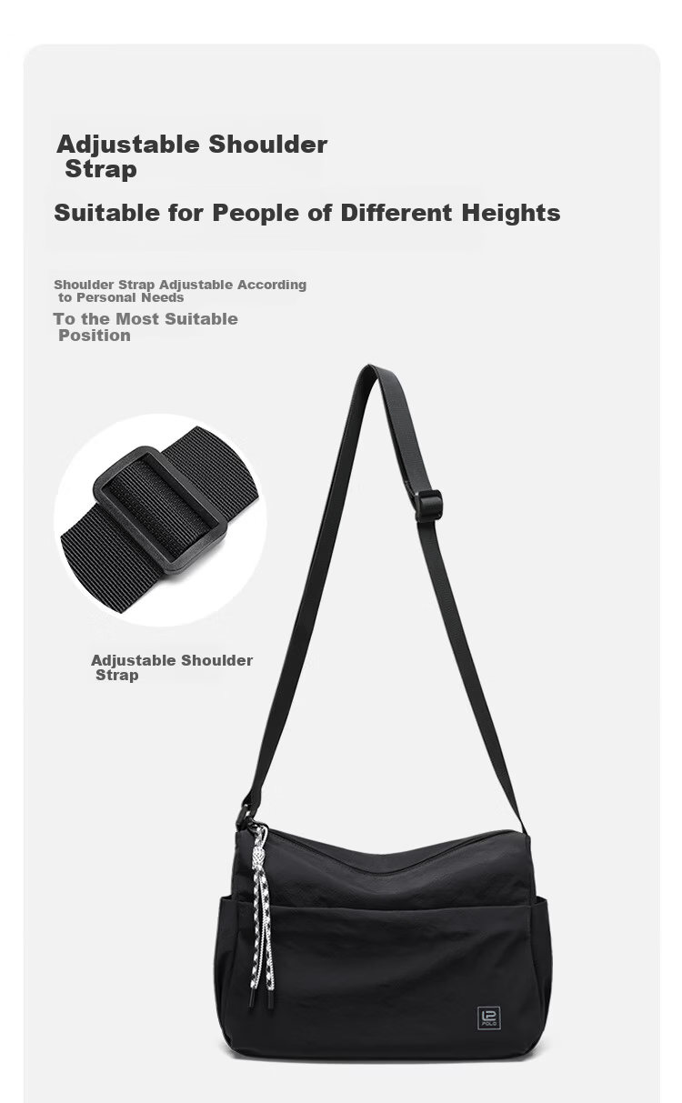 POLO Women's Casual Single Shoulder Crossbody Bag Large Capacity Sports Messenger Bag 12.9-inch iPad Outdoor Phone Bag 15