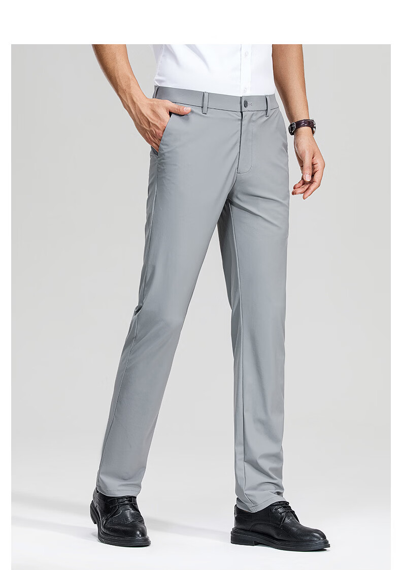 ROMON Men's Lightweight Business Pants Spring Autumn Upgraded High-Quality Stretch Wrinkle-Resistant Dress Casual Pants Blue 30 9