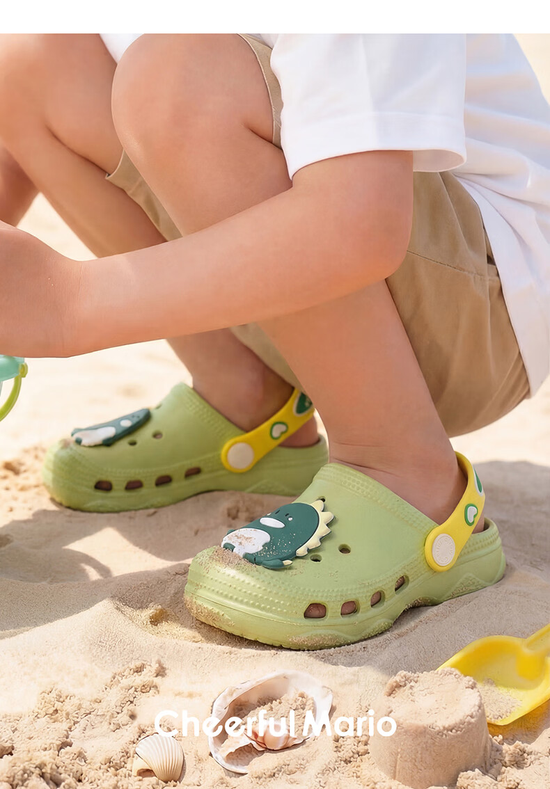 Cheerful Mario Kids Summer Slippers Boys Girls Toddler Cartoon Beach Sandals Non-slip Soft Sole Indoor Closed-toe Baby Clogs 11