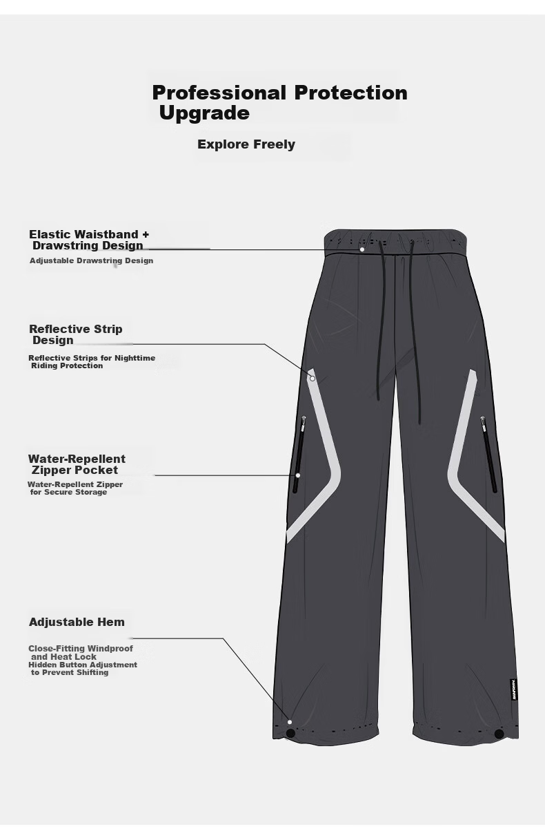 Qinfiman Waterproof Rain Pants Lower Body Unisex Fashion Rain Trousers for Cycling Delivery Motorcycle Electric Bike Light Coffee 3XL 5