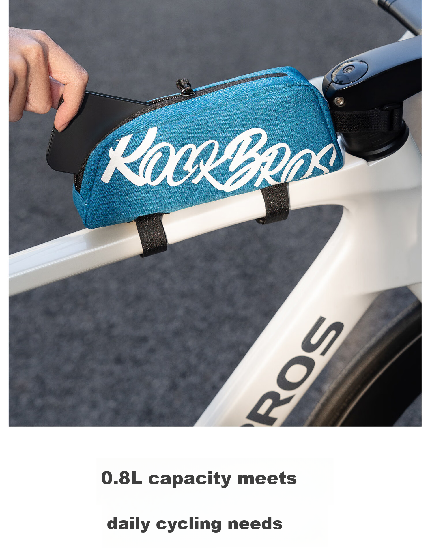 ROCKBROS Bicycle Front Frame Bag Top Tube Bag Crossbar Bag Phone Bag Mountain Road Bike Head Tube Bag Black 5