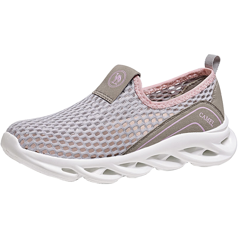 Camel Brand Women's Casual Breathable Sports Walking Shoes Mother's Day Gift P26M391025 Light Gray/Pink Size 36