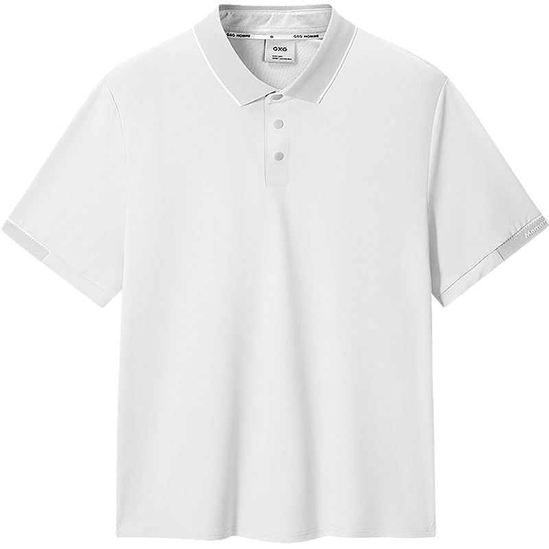GXG Men's Jacquard Texture Casual Basic Polo Shirt Summer New Light Gray XL