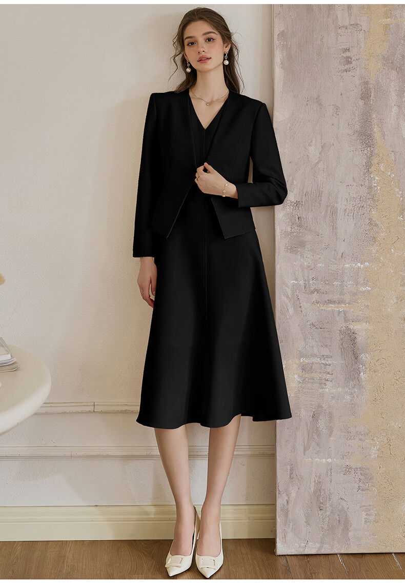 ROEYSHOUSE Women's Elegant Slim Fit Blazer Spring New Solid Color Commuter Suit 11646 Apricot S 8