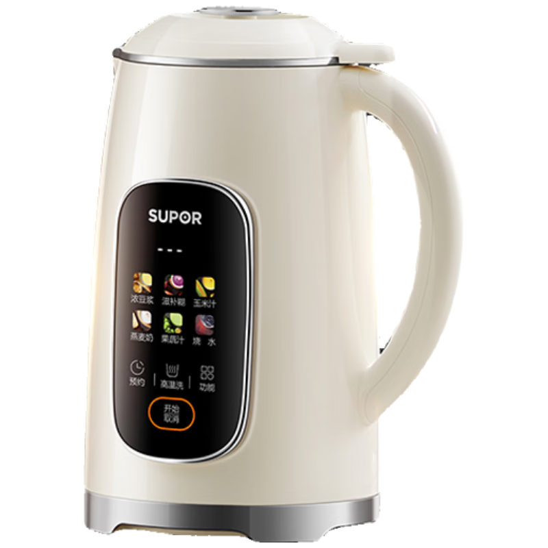 SUPOR Soy Milk Maker, 1.2L Large Capacity, Fully Automatic, No Cooking Or Filtering Required, Multifunctional, 12-Hour Reservation, for 3-4 People, Home Juicer, DJ12B-P33E