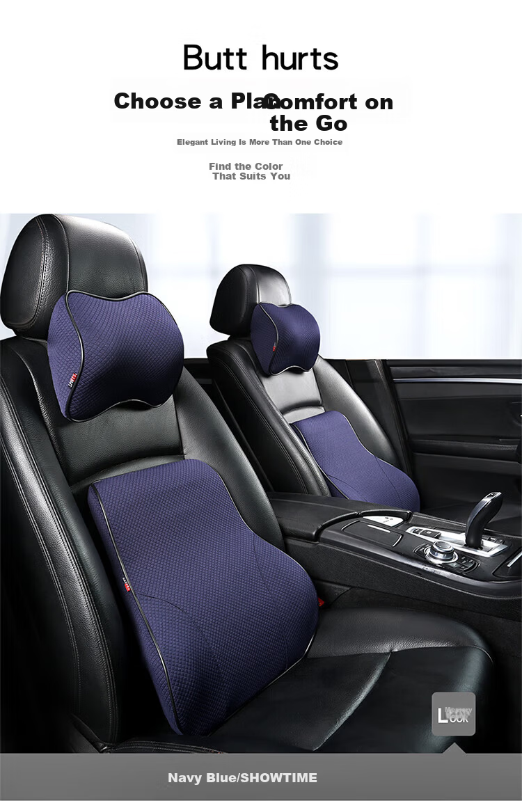 BOLISH Car Headrest Pillow Neck Pillow Cushion Office Home Neck Support Dark Blue ML for Xiaomi SU7 11