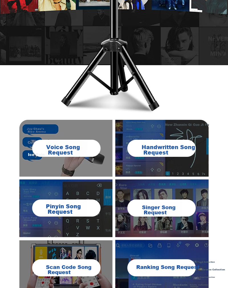 HYUNDAI Modern D16 New LeiShi Outdoor Home Karaoke Machine Family KTV Touch Screen All-in-One Karaoke Player Zhinan Dynamic Music Score Electronic Recorder Saxophone 7
