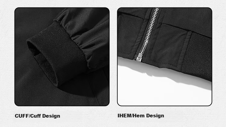 Homlean Men's Casual Jacket Autumn Versatile Loose Fit Long Sleeve Coat Simple Workwear HF58 Phantom Black L 7