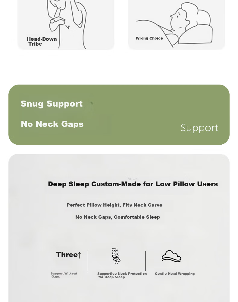 Ranpai Ultra-Low Pillow Core Ultra-Thin Pillow for Low Pillow Users Home Use Single Pack 48x74cm 4