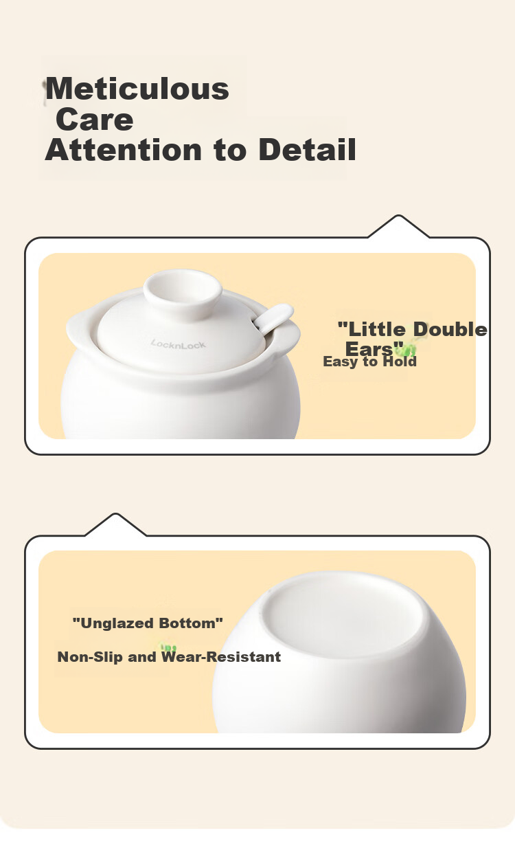 LOCK&LOCK High-Temperature Resistant Ceramic Lard Jar with Lid 700ML Chili Oil Container Spice Jar Oil and Salt Seasoning Jar 10