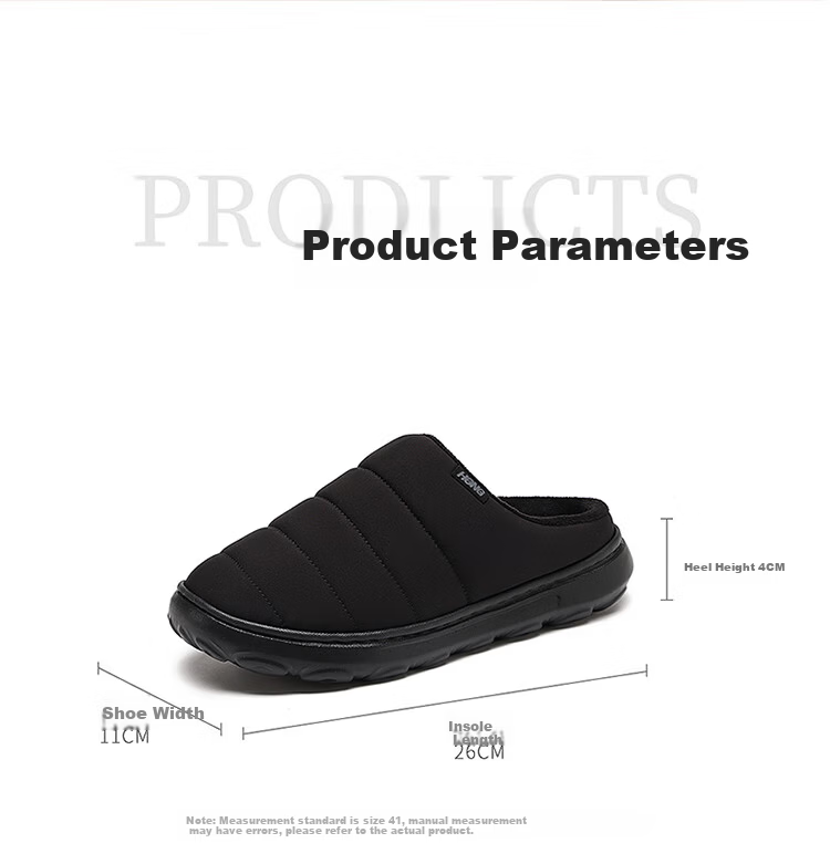 Red Dragonfly Men's Cotton Indoor Home Slippers Plush Warm Thick Soft Lightweight Sole Cotton Shoes EXD450061 Black Size 40 9