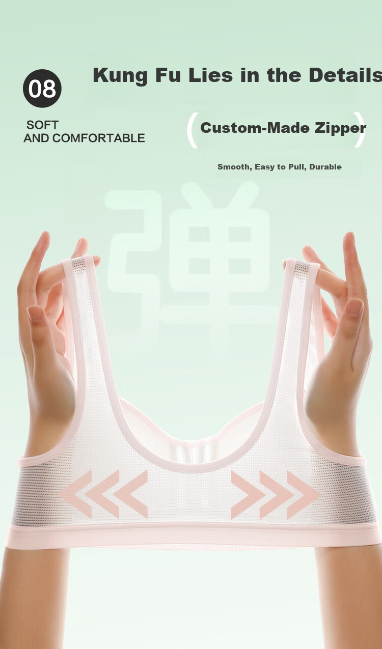 Hodohome Girls' Underwear Development Stage 2 Class A Mesh Breathable Student Wireless Bra 2 Pieces 038 2A80 7