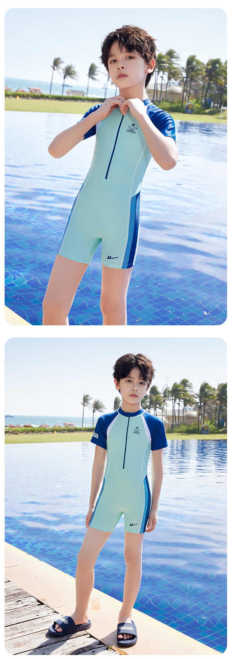 Warrior New Kids Boys Professional Training One-Piece Swimsuit Large Children 36242H2K Blue Size 145 12