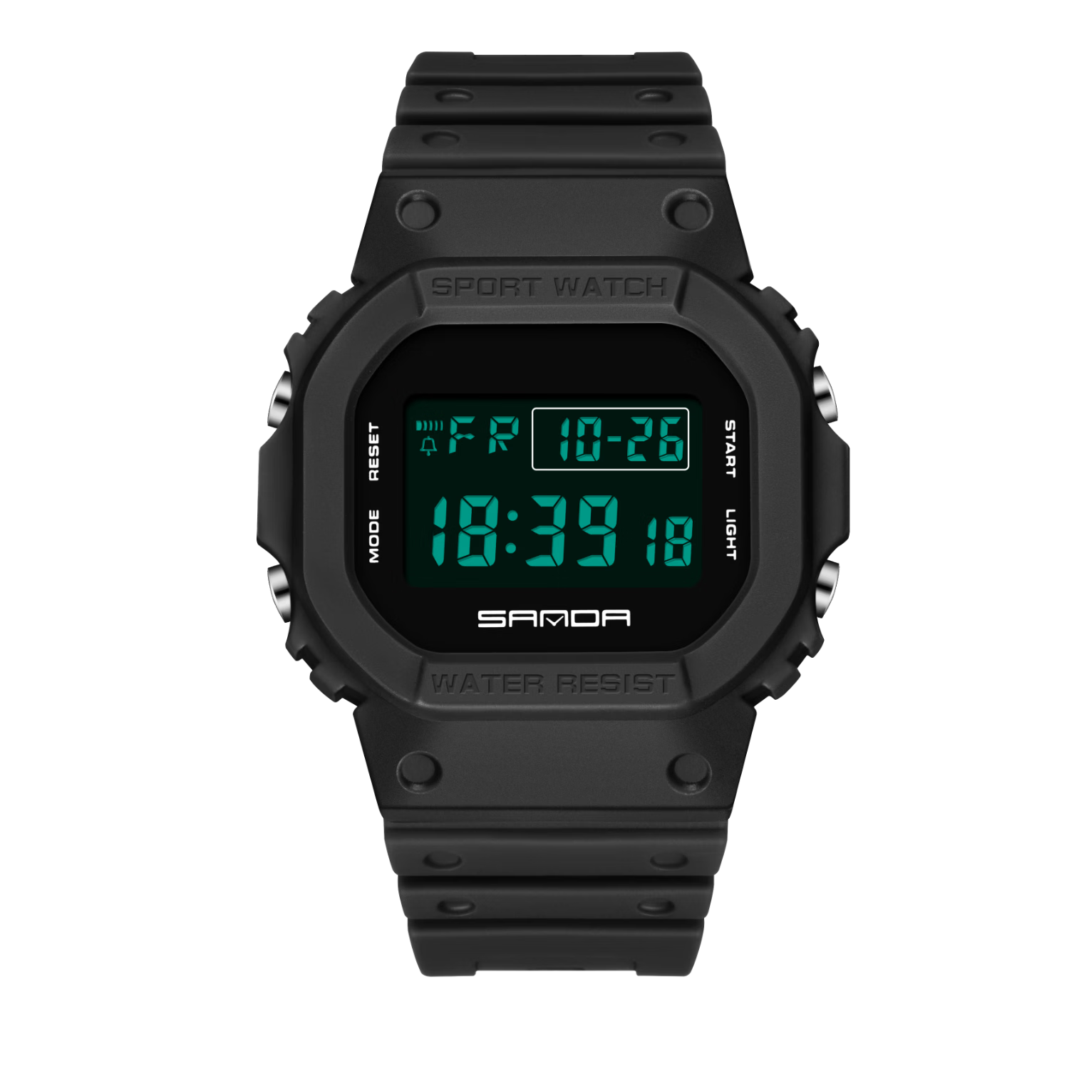 Wodu Youth Square Digital Sports Multifunction Alarm Clock Waterproof Boys Watch for Middle and High School Students Kids