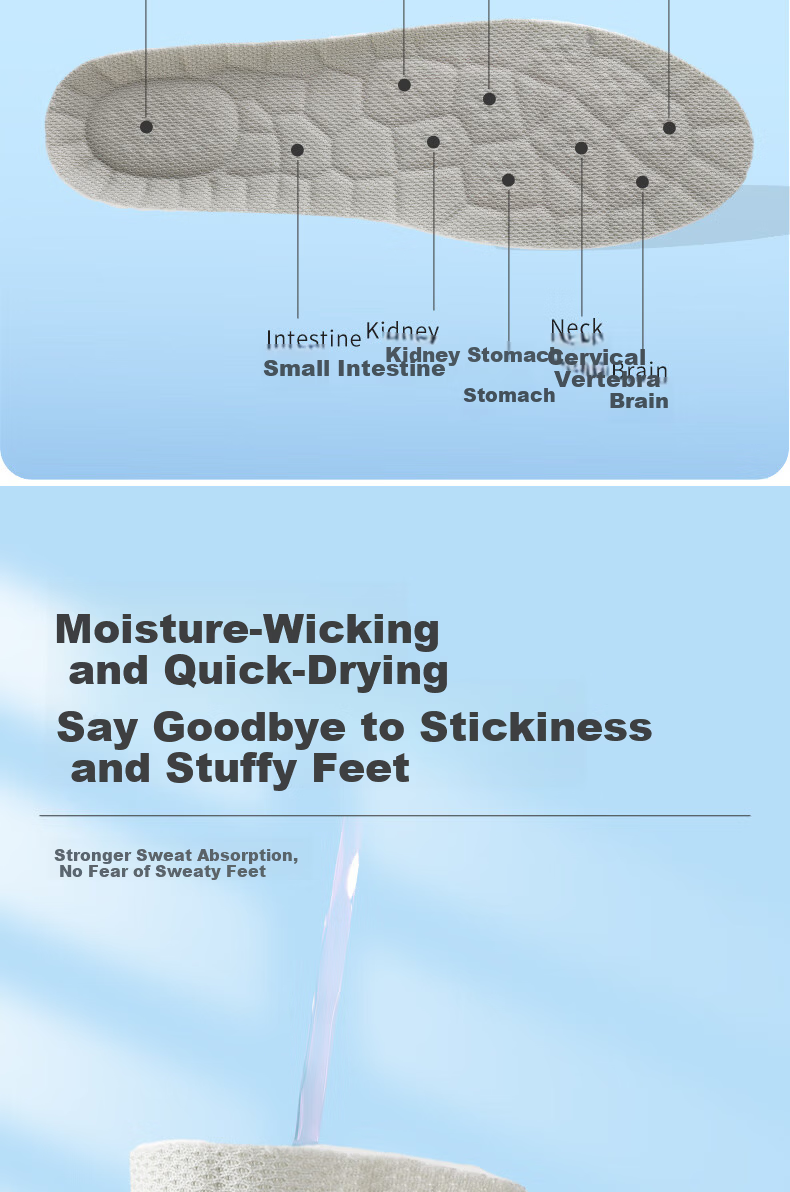 FOOTOPPO High-Elastic Air Cushion Sports Insoles for Men, Shock-Absorbing, Soft And Bouncy, Breathable, Long-Standing, Anti-Foot Pain, Ultra-Soft Basketball Insoles, Thickened 12